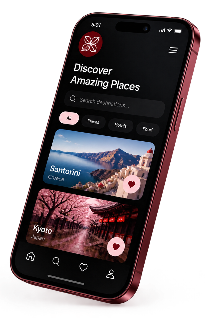 Limons travel app on a phone